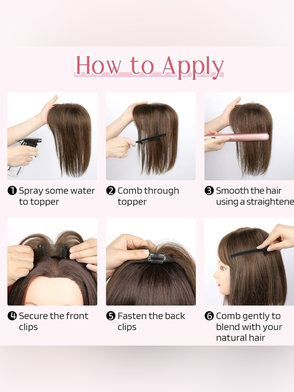 Hair Topper With 4 X 2.5” Base Hair Invisible Lace Front Med Brown W/Blonde - Picture 7 of 9